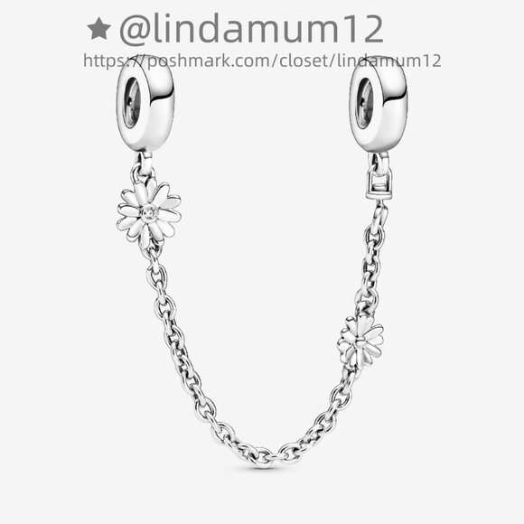 Pandora Daisy Flower Safety Chain Charm - Picture 1 of 4